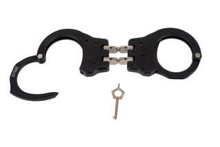ASP Hinged Handcuffs feature an aluminum bow and single pawl design